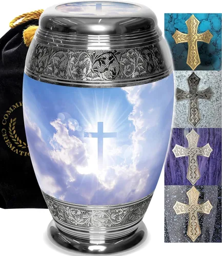 Vista 18 de Urna de cremación de cruz negra para cenizas hombre adulto – Urnas de cremación personalizadas para cenizas humanas, urnas decorativas para hombre