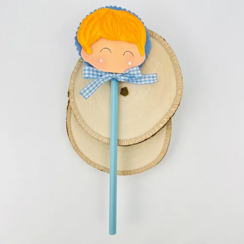 Vista 6 de Adorno hecho a mano para lápiz, adorno para bolígrafo, para niños y amantes de la escritura, aplique en goma eva. adorable adorno de niño