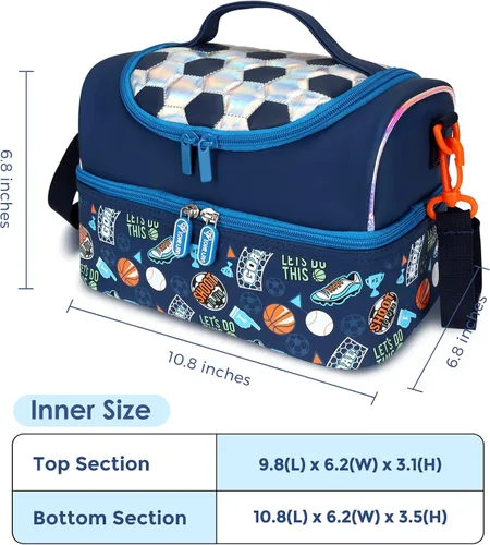 Vista 2 de RLGPBON Bolsa de almuerzo para niños, lonchera aislada para niñas y niños, bolsa de almuerzo para niños pequeños y adolescentes, lindas bolsas