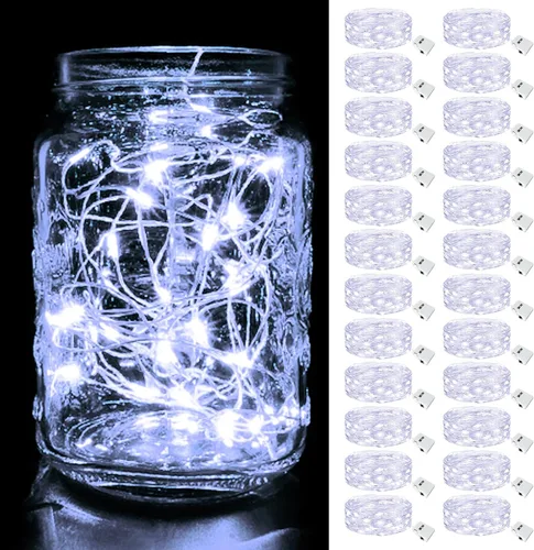 Vista 46 de btfarm - Paquete de 6 luces de hadas con pilas, luces parpadeantes con 3 modos