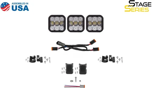 Vista 6 de Diode Dynamics SS5 CrossLink - Barra de luz LED de 3 cápsulas (una), combo blanco profesional