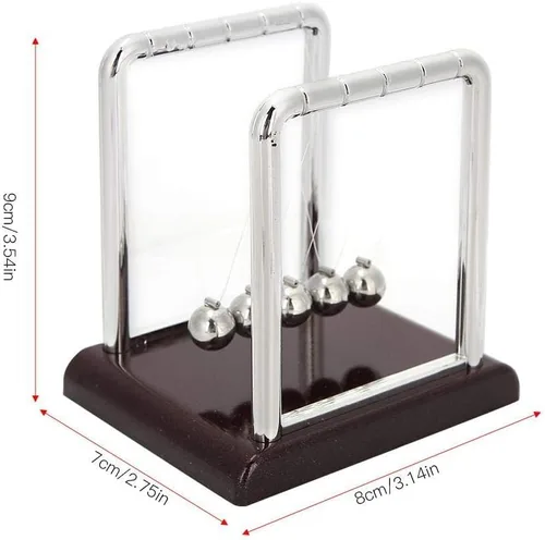 Vista 3 de Garosa Bolas de péndulo Newton's Laws de 3.1 x 2.8 x 3.5 in, bolas de metal balanceo de Newton para decoración de escritorio de oficina