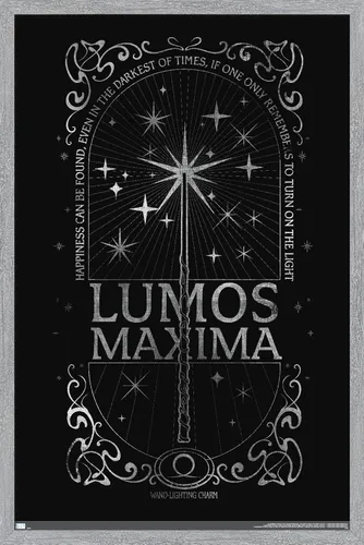 Vista 17 de Trends International The Wizarding World: Harry Potter - Póster de pared Lumos Maxima, 34 pulgadas de largo x 22.4 pulgadas, versión enmarcada