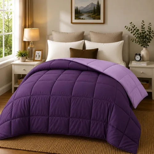 Vista 13 de EVOLIVE - Edredón reversible de microfibra, tamaño matrimonial/queen (negro/gris) Soft brushed microfiber with down-alternative fill offers