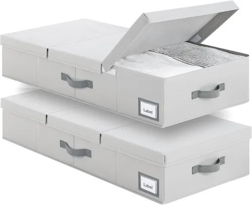 Vista 6 de GRANNY SAYS Paquete de 2 organizadores debajo de la cama, organizador debajo de la cama con tapa superior para dormitorio, contenedores