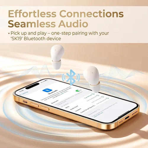 Vista 6 de Audífonos invisibles para dormir de lado, mini auriculares inalámbricos Bluetooth ultra pequeños, ajuste de presión cero, bloqueo de ruido