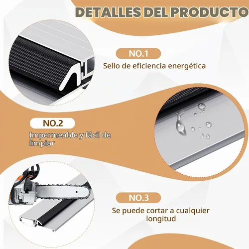 Vista 3 de Tandefio 1 pieza de umbral de puerta exterior de 4-9/16 x 1 x 72 pulgadas, resistente aluminio plateado, base de material compuesto con parte