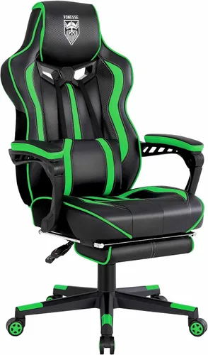 Vista 14 de Vonesse Silla para Videojuegos, Silla de Oficina para Computadora con Reposapiés, Sillas Reclinables para Juegos para Adultos, Silla Ergonómica