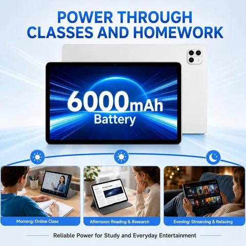 Vista 4 de Tablet 10.1 inch Android 15 Tablet: 12GB RAM 64GB ROM 2TB Expand