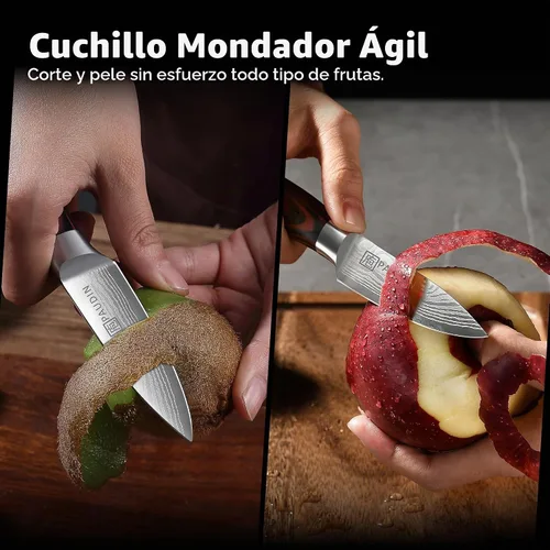 Vista 4 de PAUDIN Cuchillo de pelar, cuchillo de fruta de 3.5 pulgadas, cuchillo de pelar forjado de acero inoxidable de alto carbono 5Cr15Mov, cuchillo