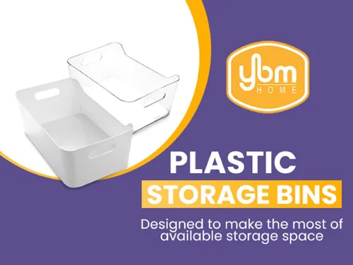 Vista 5 de YBM HOME Contenedores de almacenamiento – Organizadores de plástico abiertos y cesta de almacenamiento para organización de despensa de cocina