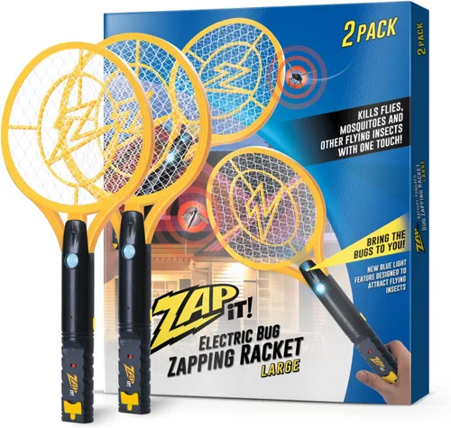 Vista 15 de Paquete de 2 raquetas eléctricas matamoscas y exterminador de mosquitos de ZAP IT! - Raqueta eléctrica exterminadora de insectos de alta potencia
