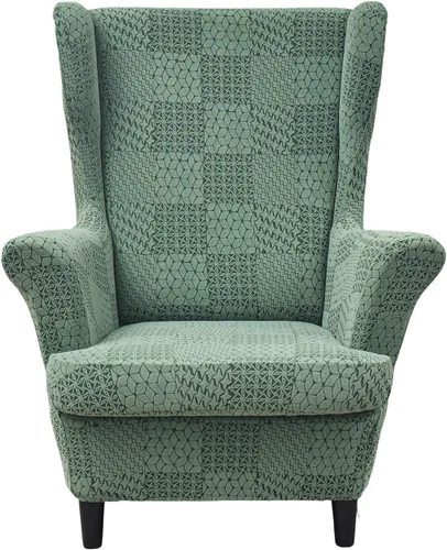 Vista 100 de Eco-Ancheng Funda para silla Wingback, 2 piezas, respaldo de ala, fundas de elastano para sillón con respaldo de ala, fundas para sillón con parte