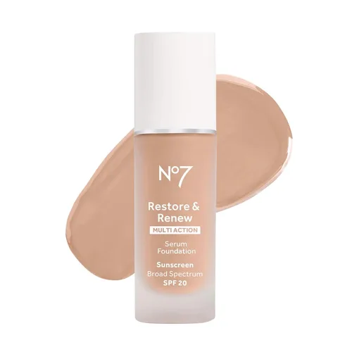 Vista 10 de No7 Restore & Renew Base de Suero de Acción Múltiple - Porcelana - Base Líquida de Maquillaje con Vitamina C, Vitamina E y Colágeno para el Rostro
