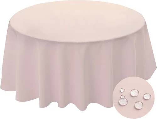 Vista 11 de BYDOLL Mantel redondo de 48 pulgadas para la parte superior de un máximo de 38 pulgadas de diámetro, color beige, lavable, al aire libre, resistente
