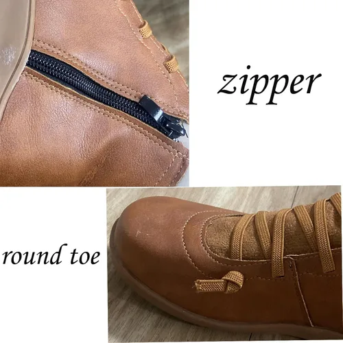 Vista 5 de Botas al tobillo para mujer, con cremallera, clásicas, puntiagudas, botas Chelsea con plataforma para mujer