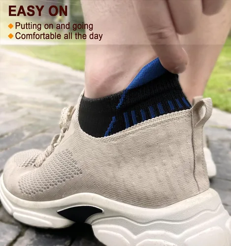 Vista 7 de BULLIANT Calcetines de correr para hombre, 6 pares, calcetines de tobillo que no se ven transpirables, absorben para hombres y mujeres, suela