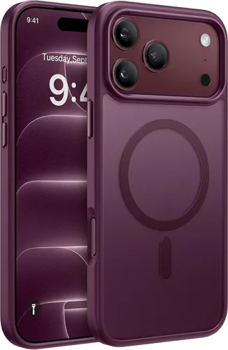 Vista 95 de Miracase - Funda magnética para iPhone 13 de 6.1 pulgadas (compatible con MagSafe) (con 2 protectores de pantalla), protección de grado militar Negro