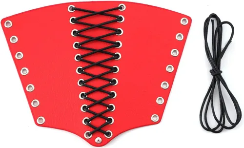 Vista 11 de MILAKOO 2 unids hombre negro cuero ancho guantelete pulsera de sujeción brazo armadura brazalete ajustable