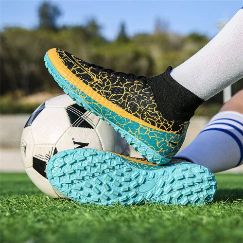 Vista 7 de GEXECEUSS Soccer Shoes for Big Boys High-Top Cleats Soccer Boots Breathable Lightweight Turf Football Shoes for Mens Outdoor Competition Training