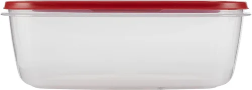 Vista 3 de Rubbermaid 071691405382 alimento, paquete de 2, transparente con tapa roja