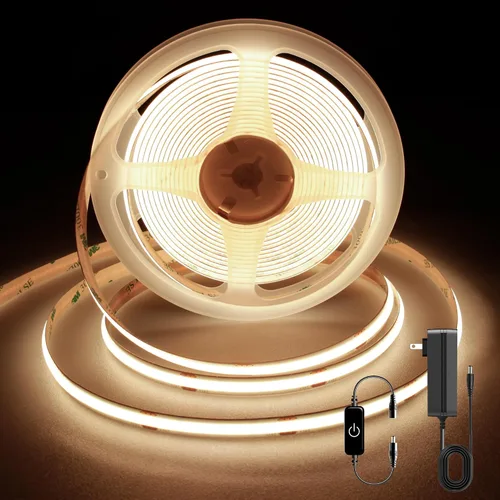 Vista 20 de Pandery Tira de LED COB, Tira de Luces LED 1M/3.28ft, Tiras LED Regulables por Toque, CRI90+, Luz COB LED Blanca Cálida 2700K, 960LEDs, Tira