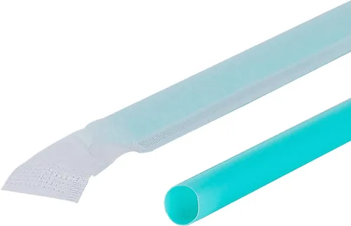 Vista 5 de Karat C9125 (Aqua) Pajitas gigantes de 10.25 pulgadas (0.315 in de diámetro), envueltas en papel, aguamarina (caja de 1200)