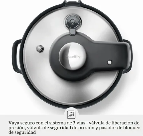 Vista 5 de Breville Fast Slow Go Olla de Presión Lenta BPR680BSS, Acero Inoxidable Cepillado