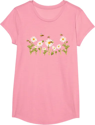 Vista 100 de Marguerites Daisy - Camiseta de verano con margaritas de jardín de flores, Negro, S