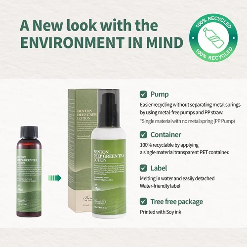 Vista 5 de BENTON Hidratante facial de té verde profundo, 4.05 onzas líquidas Loción facial hidratante de té verde coreano Hidratante calmante