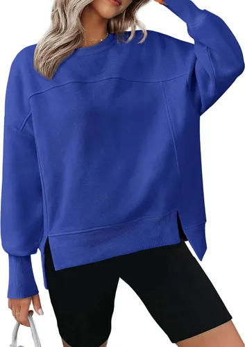 Vista 9 de BTFBM Sudaderas de cuello redondo para mujer Blanco