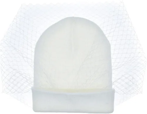 Vista 6 de ChyJoey 1 gorro de punto para mujer de lana cálida estilo retro con velo
