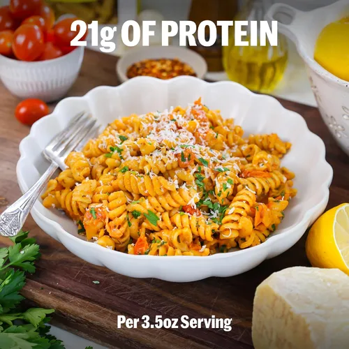 Vista 5 de Brami Fusilli, Curly Mac, Pasta de proteína italiana Radiatori Baja en carbohidratos Alta fibra Alto en proteínas Keto Sin OMG Hecho