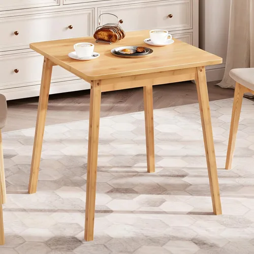 Vista 10 de Mesa de Comedor de Bambú HOOBRO, Mesa de Comedor Cuadrada para 2, Mesa de Cocina de 27.6" para Espacios Pequeños, Mesa de Escribir, Fácil de Montar