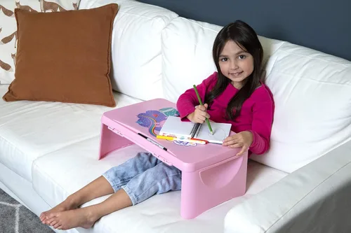 Vista 7 de Peppa Pig Escritorio de regazo para niños con almacenamiento, tapa plegable y diseño plegable, portátil para viajes o uso en la cama en casa, ideal