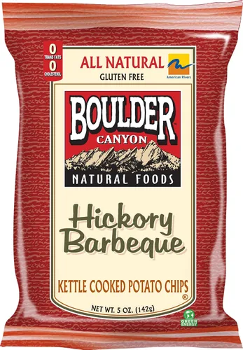Vista 39 de Boulder Canyon Papas fritas - Hickory BBQ (1.5 oz/Caja de 55)