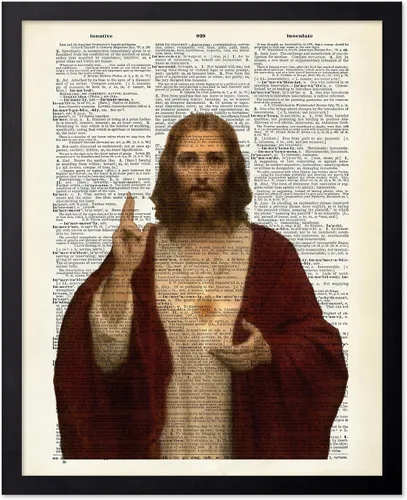 Vista 34 de Poster Master Póster de retrato vintage, impresión cristiana retro, regalo para religiosos, amigos, cara de Jesucristo, sudario de Turín, Biblia