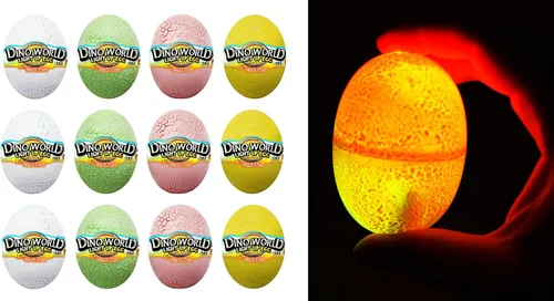 Vista 10 de JA-RU Dino World - Huevos de dinosaurio iluminados con slime y pequeño juguete de dinosaurio en el interior Masilla sensorial para niños, juguete