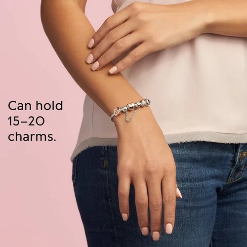 Vista 6 de PANDORA Jewelry Moments Heart Clasp Snake Chain Charm Bracelet
