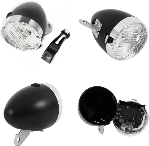 Vista 2 de Faro delantero retro para bicicleta de noche, luces de bicicleta vintage delanteras y traseras, piezas de bicicleta Lowrider, linterna, luces LED