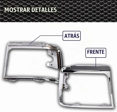 Vista 5 de PIT66 Puertas de marco de faros delanteros, compatible con Ford F150 F250 1992-1996 plateado cromado