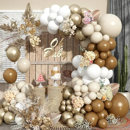 Vista 11 de Arco de globos de pata de perro, 105 piezas de guirnalda de globos con estampado de patas azules y naranjas, globos de papel de aluminio de hueso