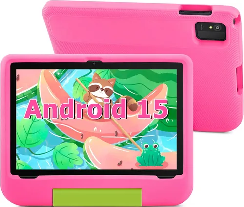 Vista 10 de Tablet infantil de 10.1 pulgadas, tableta Android para niños, Android 15, pantalla de 1280 x 800, CPU Octa-Core, 8 GB+64 GB, 1 TB expandible a Azul