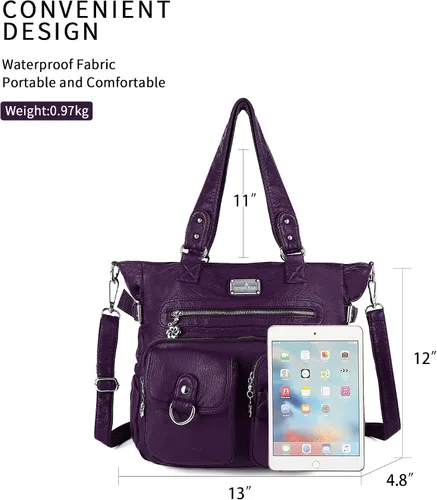Vista 2 de Angel Kiss Bolsos de mano para mujer, bolsos de cuero sintético PU, bolsos de hombro para mujer, bolsos de bolsillo PU, Bags, Pockets