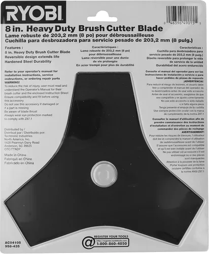 Vista 2 de Ryobi Original OEM AC04105 8 "reemplazo resistente reversible acero Tri-Arc cepillo cuchilla de corte para modelos Ryobi Expand-It