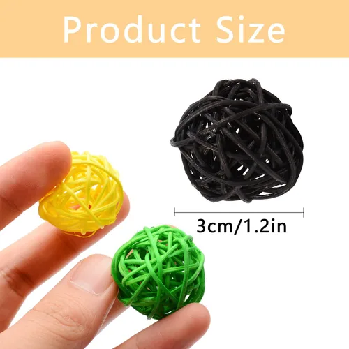 Vista 2 de Bolas decorativas para centros de mesa, 20 unidades, mini bolas de mimbre de ratán, relleno de orbes para decoración del hogar, pájaros, loros