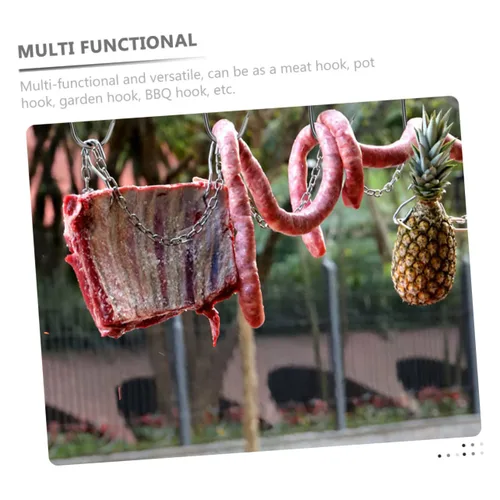 Vista 5 de Healeved 20 ganchos de carne para ahumar y secar, ganchos pequeños para tocino, pollo, salchicha de carne y jamón para procesamiento de carne