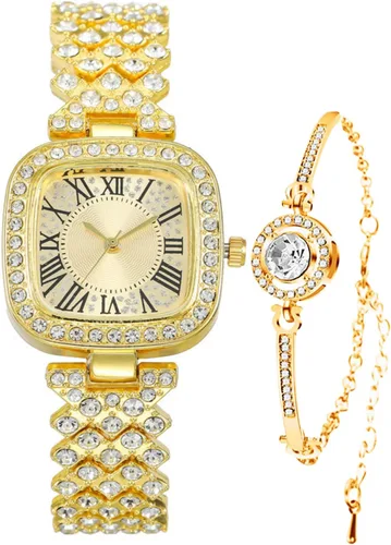 Vista 9 de ADSBIAOYE Reloj cuadrado de diamante vintage de lujo de moda reloj digital de cuarzo para mujer