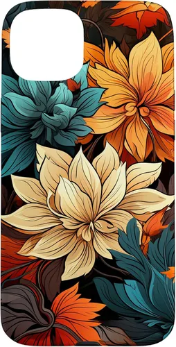 Vista 9 de Red and Orange Autumn Colors Fall Leaves Floral Pattern Case for iPhone 17