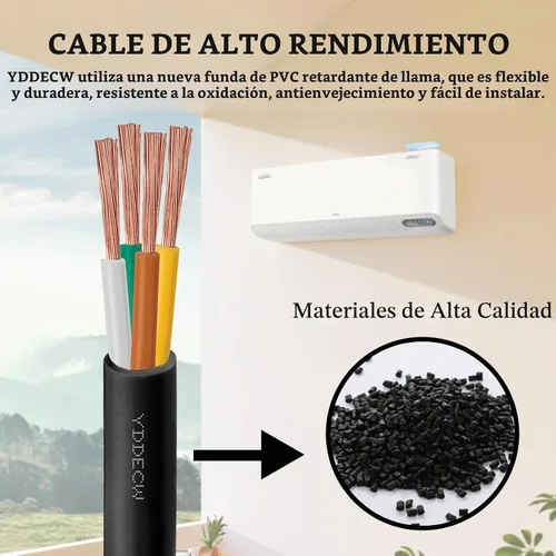 Vista 5 de Cable de control de 4 conductores 14 AWG, 10 pies, 14/4, 100% cobre puro para sistemas de aire acondicionado mini split y bomba de calor, altavoces